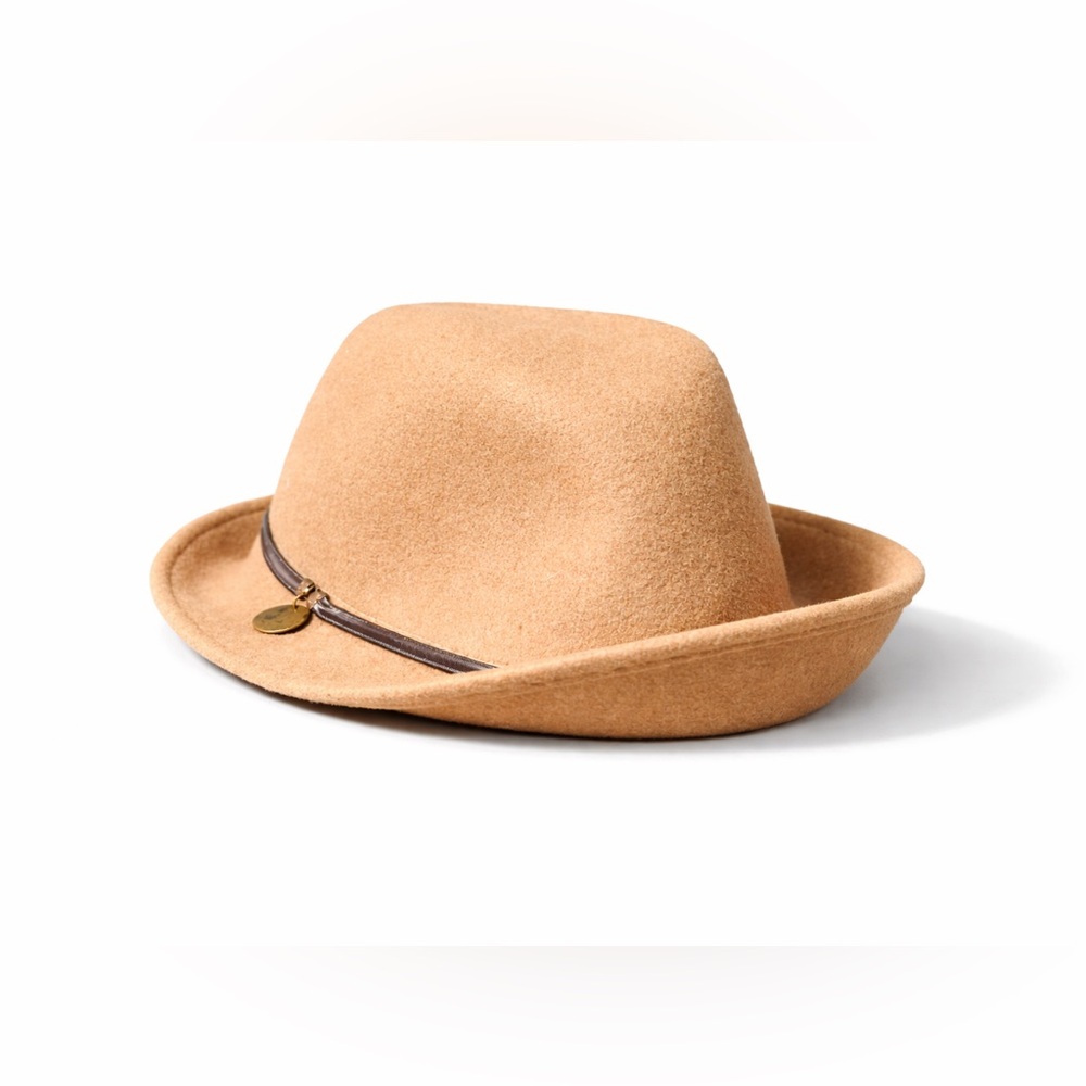 Vintage Banana Republic Italian Wool Safari Fedora Hat Camel Size M/L Travel